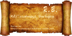 Rózsahegyi Barbara névjegykártya