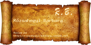 Rózsahegyi Barbara névjegykártya